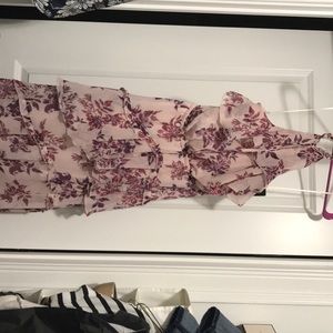 High low floral express halter top dress